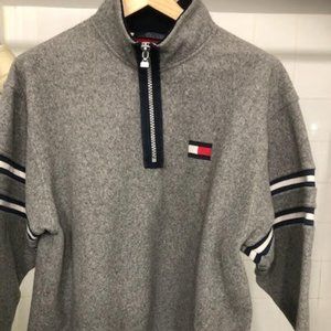 MENS ICONIC RARE TOMMY HILFIGER HALF ZIP FLEECE SWEATER